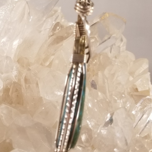 Wire wrapped Chrysocolla Pendant - Picture 6 of 15